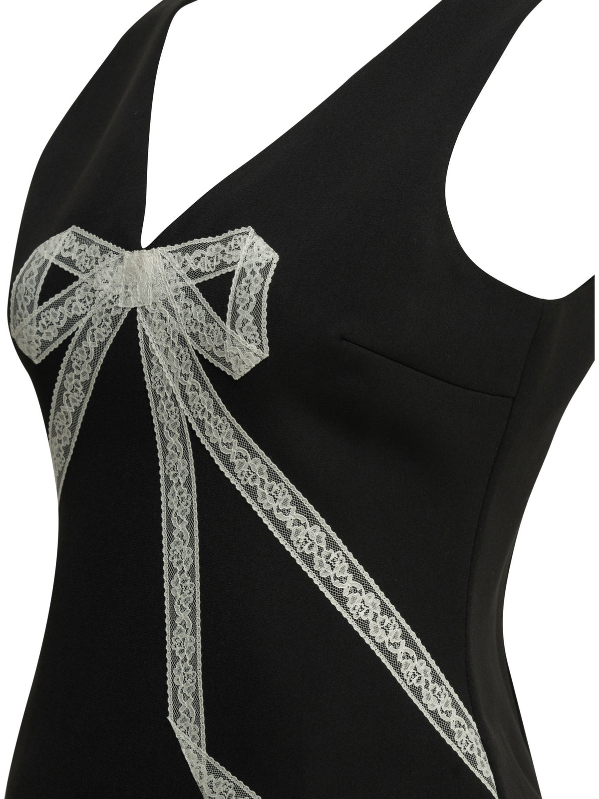 Self-Portrait Short sheath dress with bow - Black