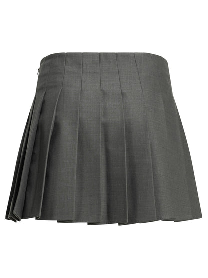 Self-Portrait Pleated miniskirt - Grey