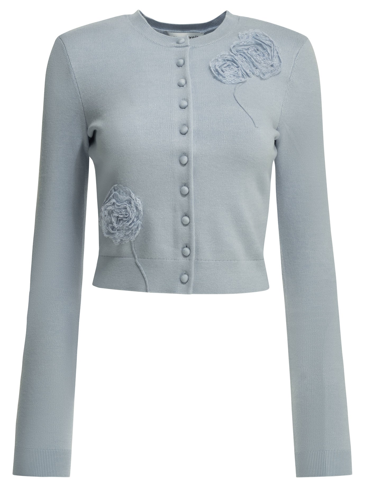 Self-Portrait Embroidered cardigan - Light Blue