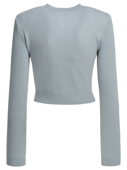 Self-Portrait Embroidered cardigan - Light Blue