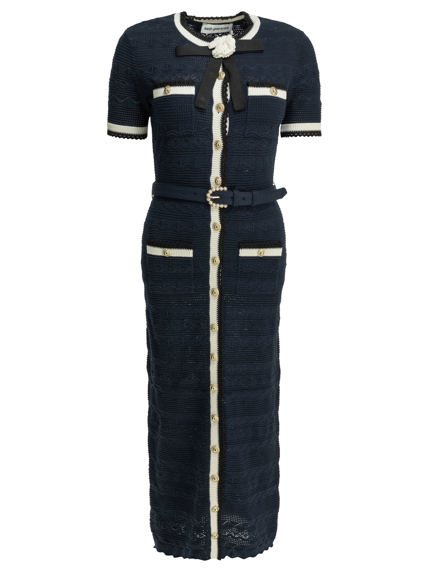 Self-Portrait Knit midi dress - Blue