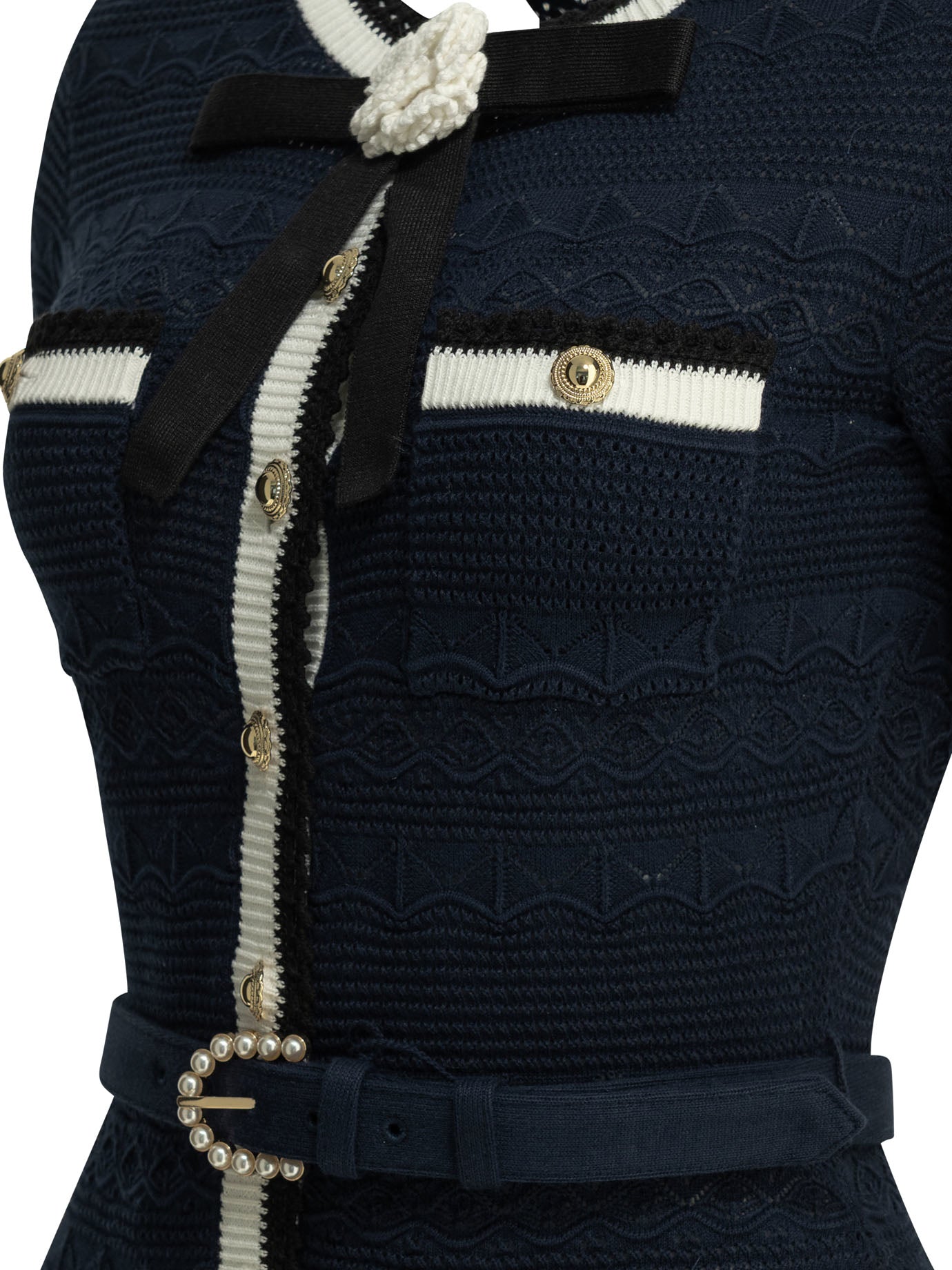 Self-Portrait Knit midi dress - Blue