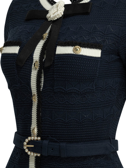 Self-Portrait Knit midi dress - Blue