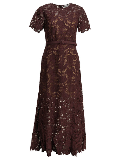 Self-Portrait Lace midi dress - Bordeaux