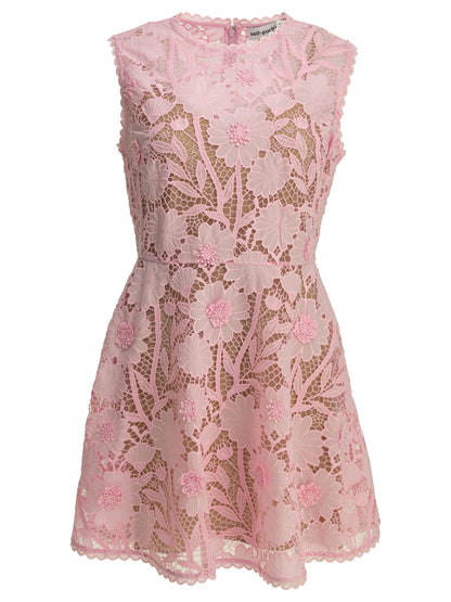 Self-Portrait Short lace dress - Pink