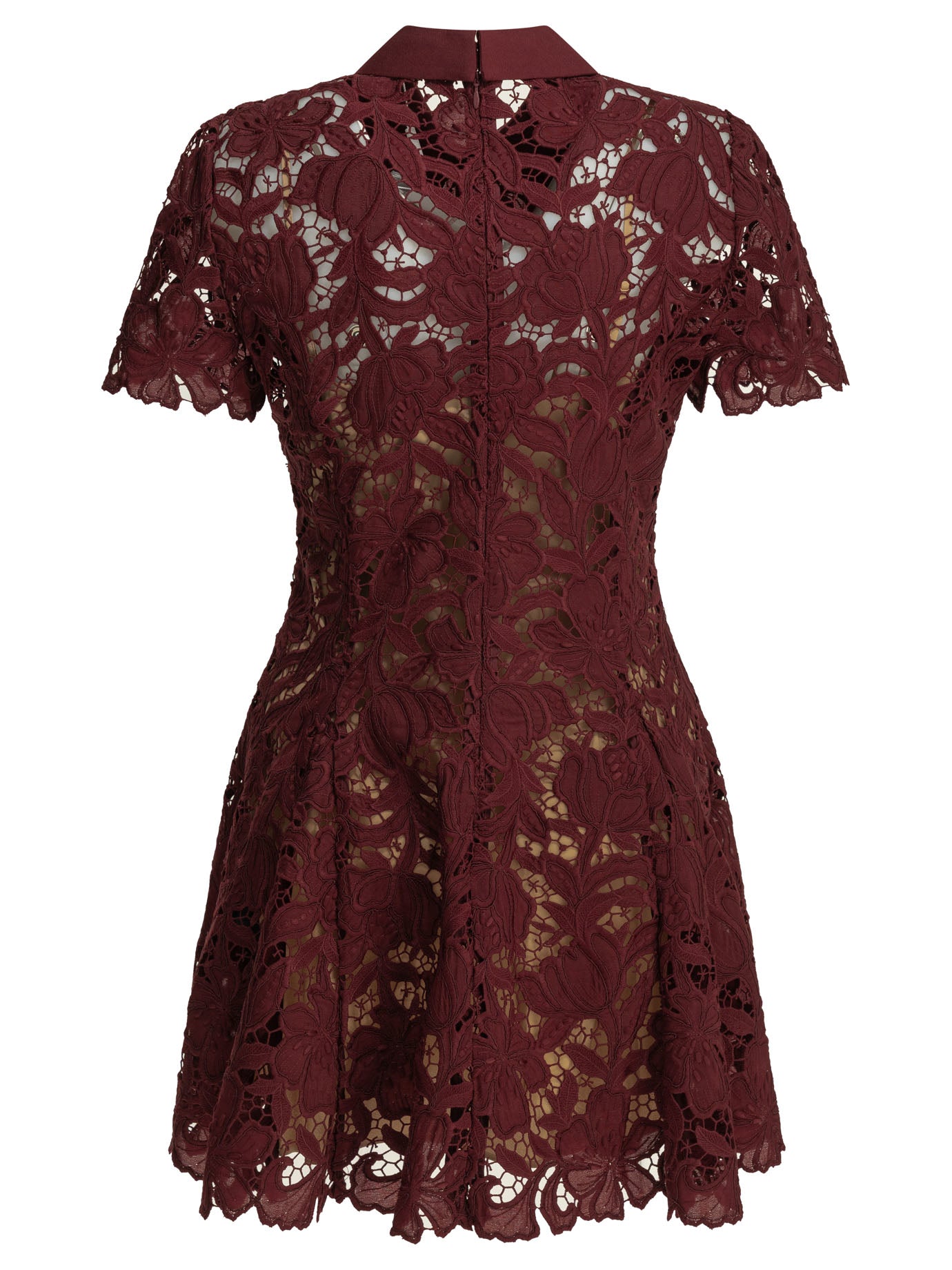 Self-Portrait Short lace dress - Bordeaux