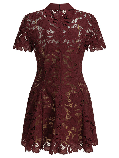 Self-Portrait Short lace dress - Bordeaux
