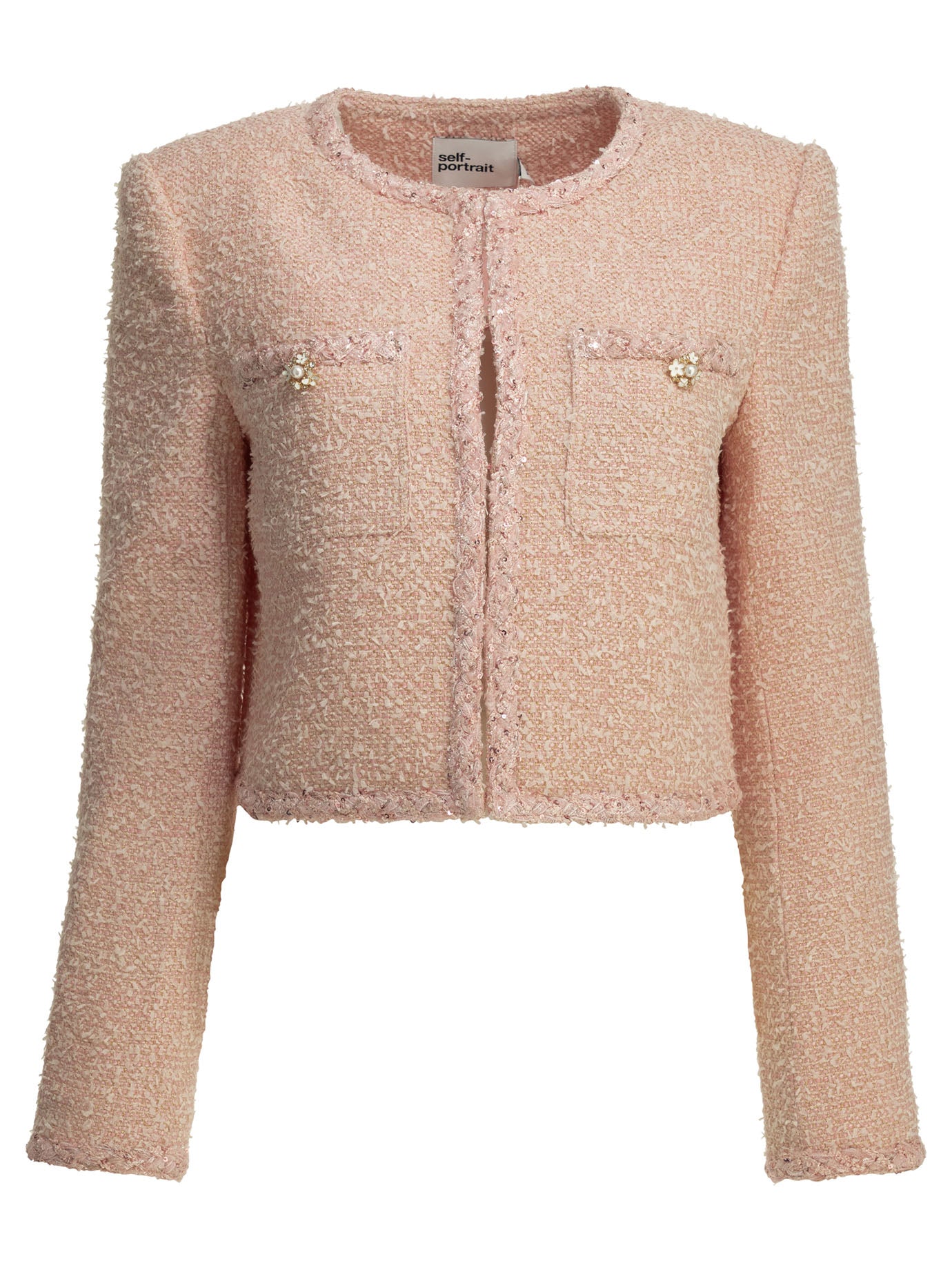 Self-Portrait Bouclé blazer - Pink