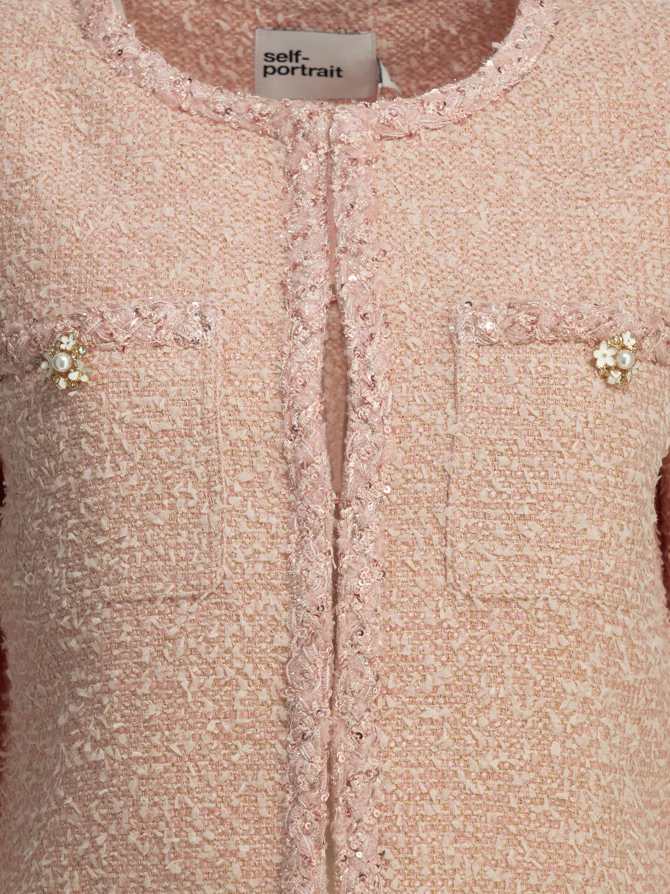 Self-Portrait Bouclé blazer - Pink