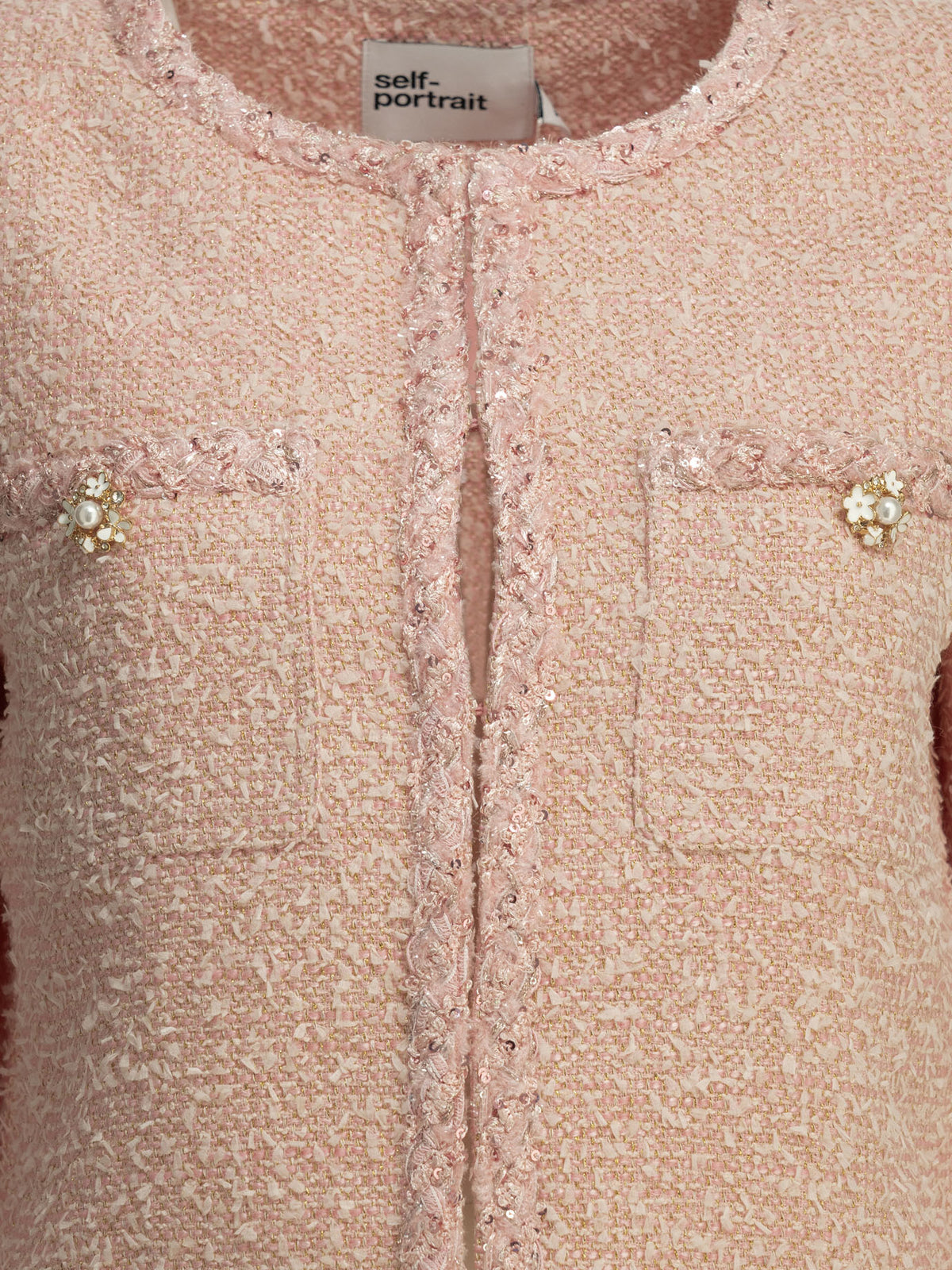 Self-Portrait Bouclé blazer - Pink