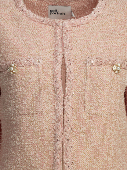 Self-Portrait Bouclé blazer - Pink
