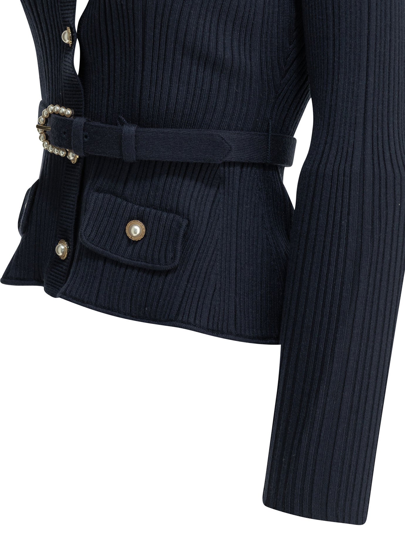 Self-Portrait Woven knit cardigan - Blue