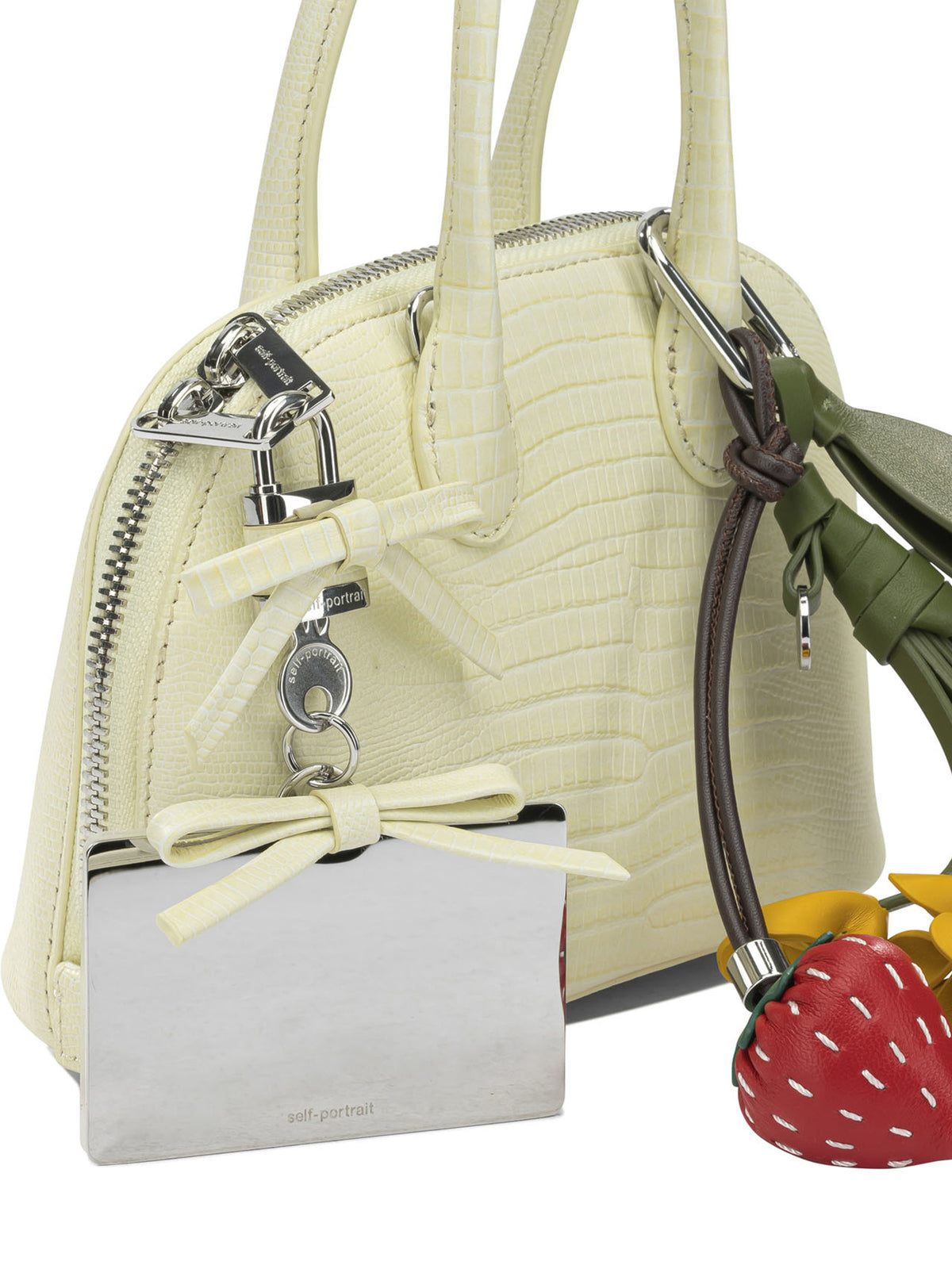 Self-Portrait Small leather handbag - Yellow
