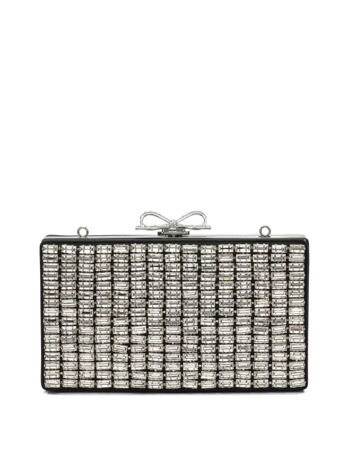 Self-Portrait Crystal Clutch Bag - Silver