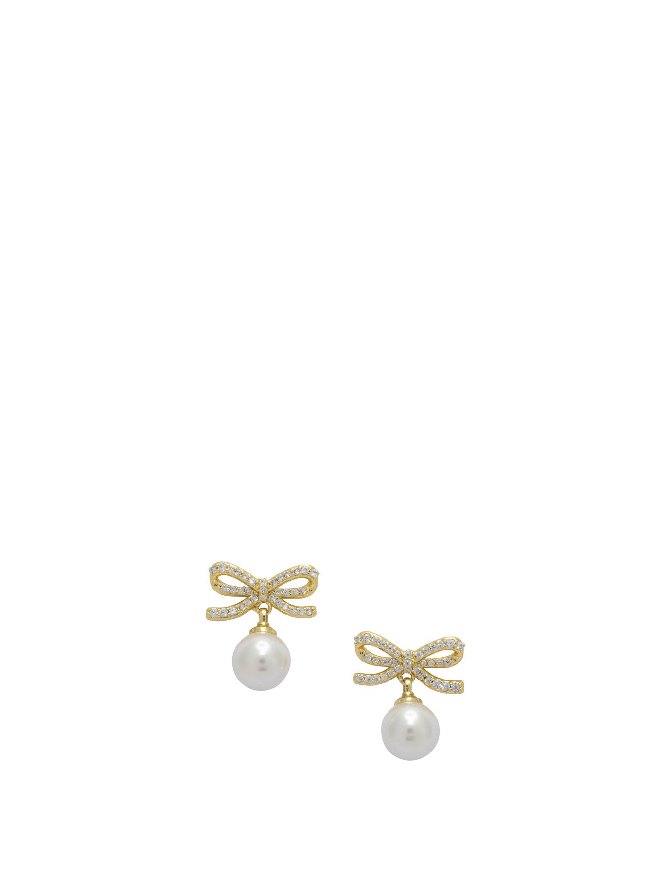 Self-Portrait Earrings with pearl and crystals - Gold
