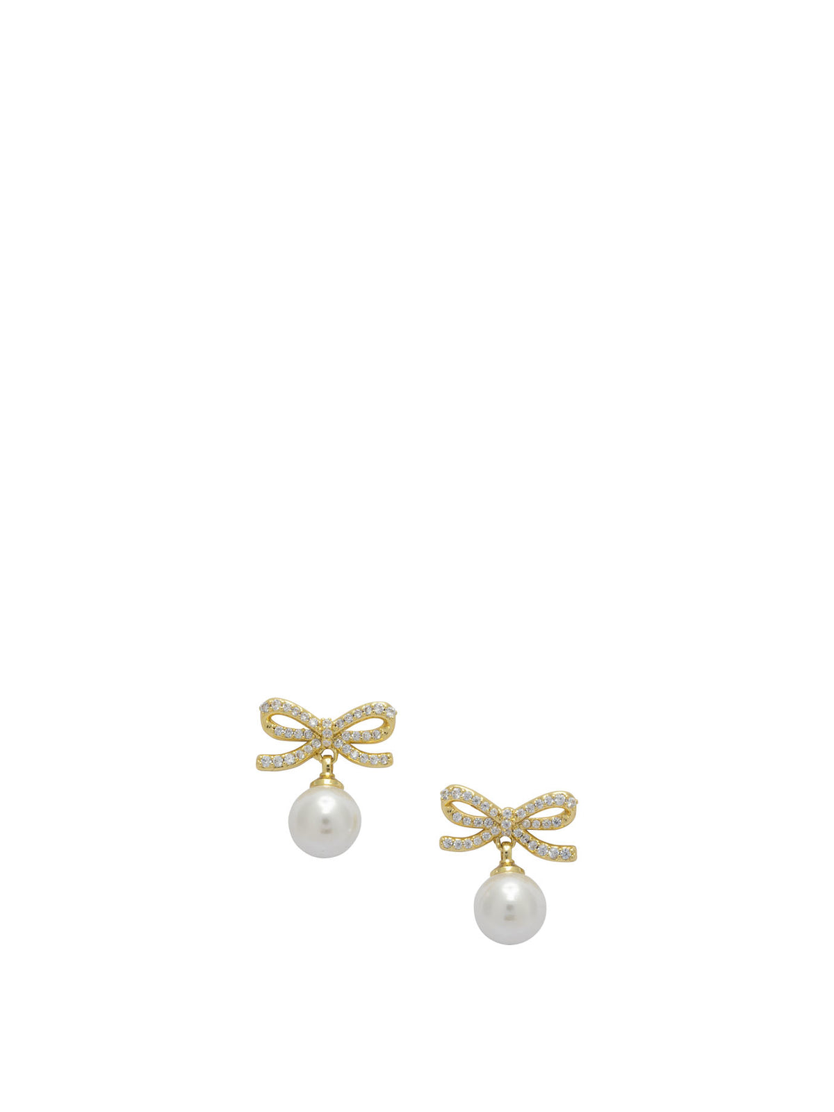 Self-Portrait Earrings with pearl and crystals - Gold