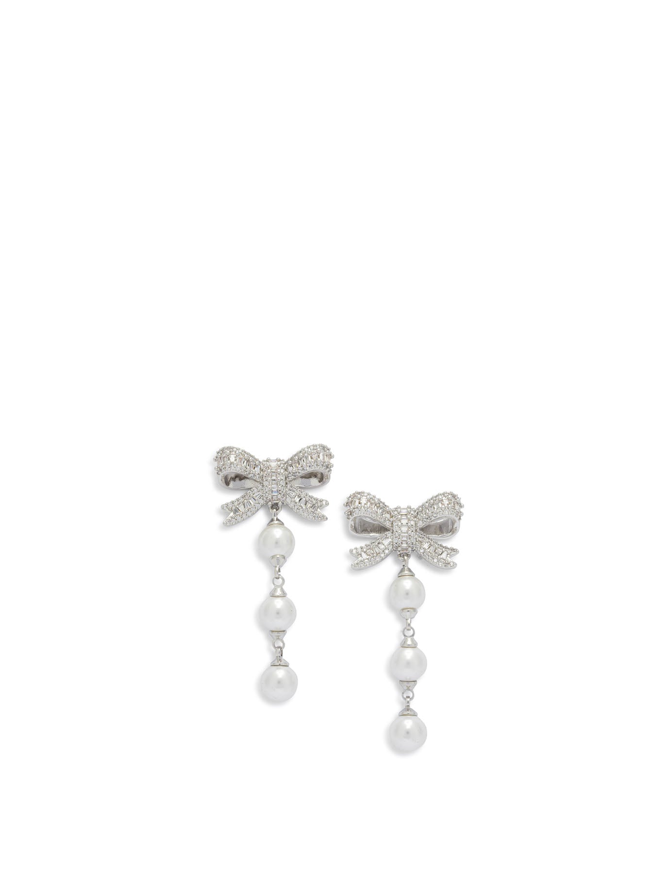 Self-Portrait Dangling earrings with pearls and crystals - Silver