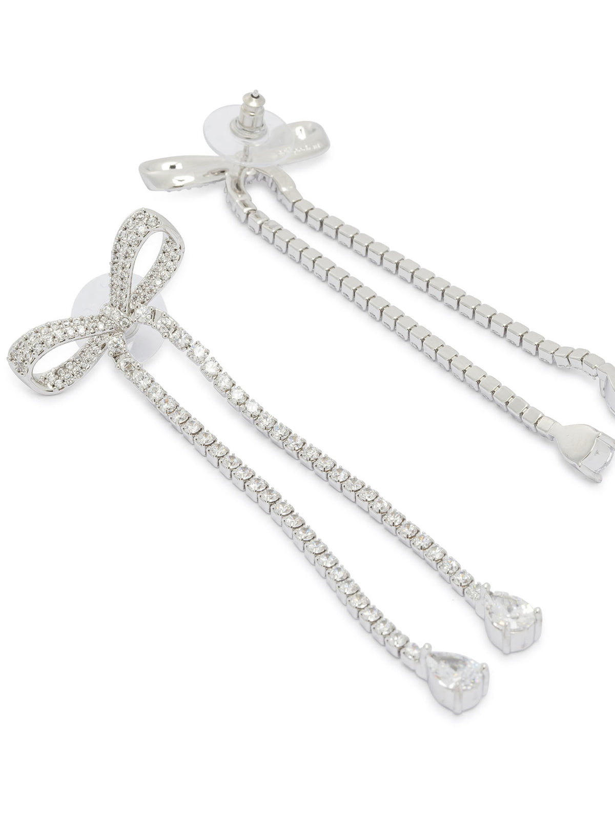 Self-Portrait Dangling earrings with crystals - Silver