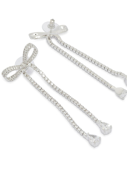 Self-Portrait Dangling earrings with crystals - Silver