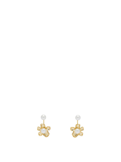 Self-Portrait Earrings with pearls - Gold