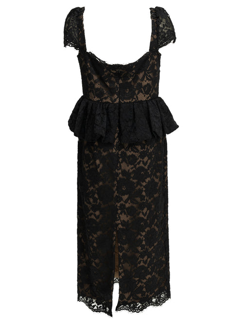Self-Portrait Midi-length sheath dress with ruffles - Black