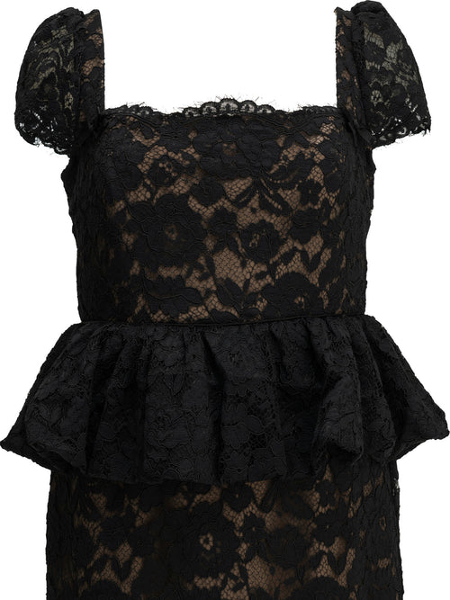 Self-Portrait Midi-length sheath dress with ruffles - Black