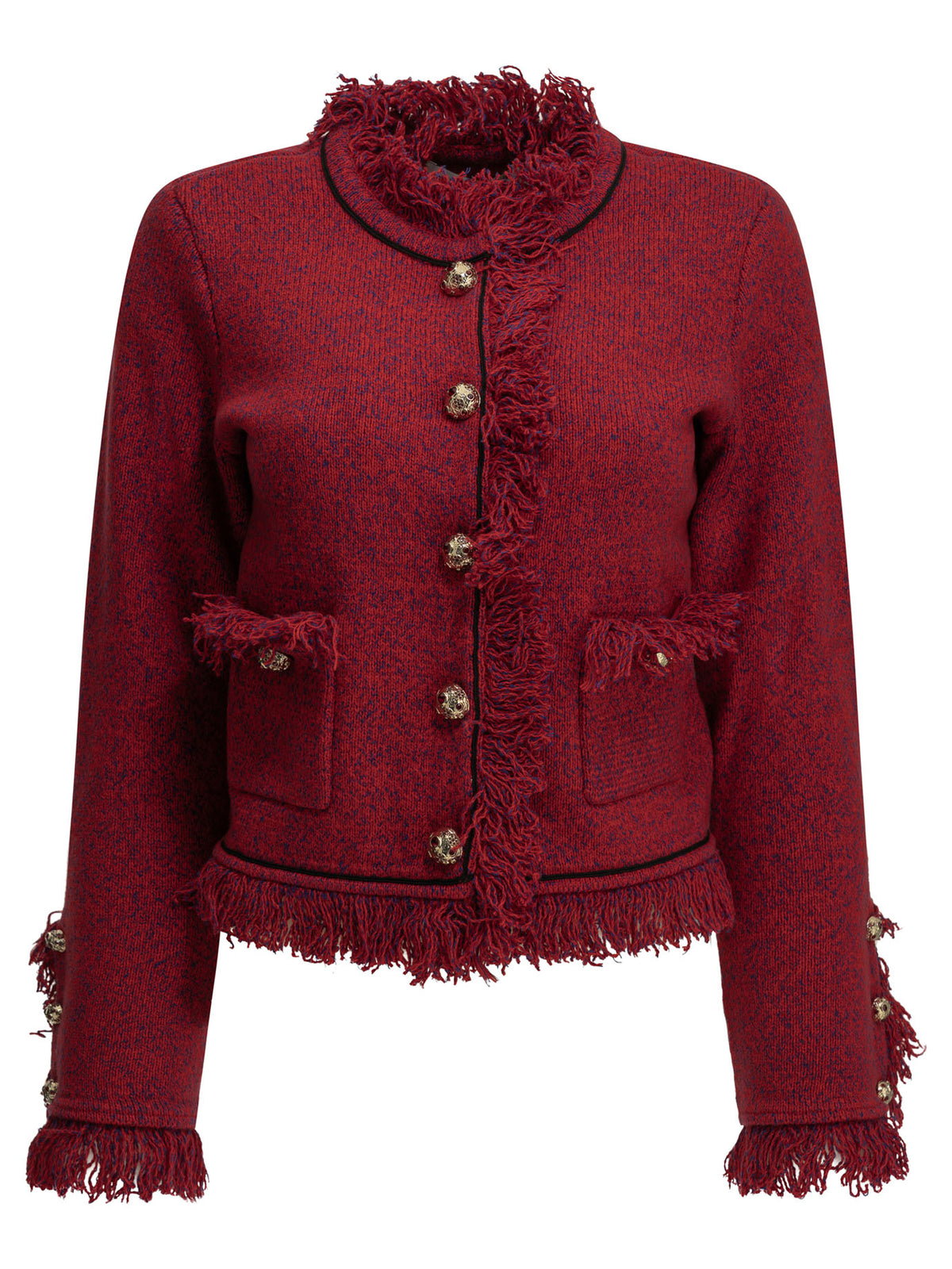 Self-Portrait Fringed blazer - Red