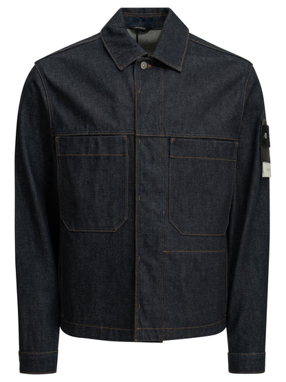 Stone Island "Light Bull" Denim Jacket - Blue