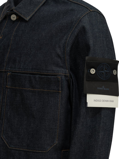 Stone Island "Light Bull" Denim Jacket - Blue