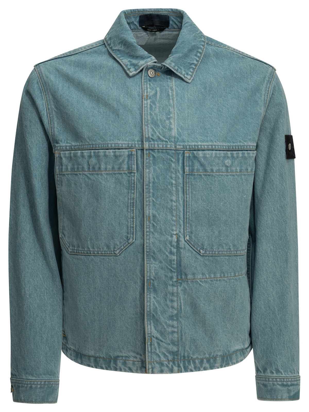 Stone Island "Light Bull" Denim Jacket - Light Blue