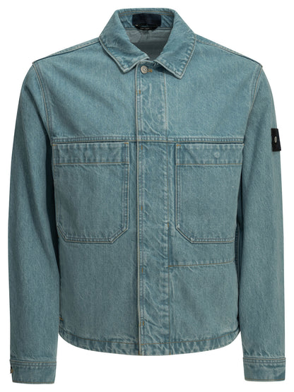 Stone Island "Light Bull" Denim Jacket - Light Blue