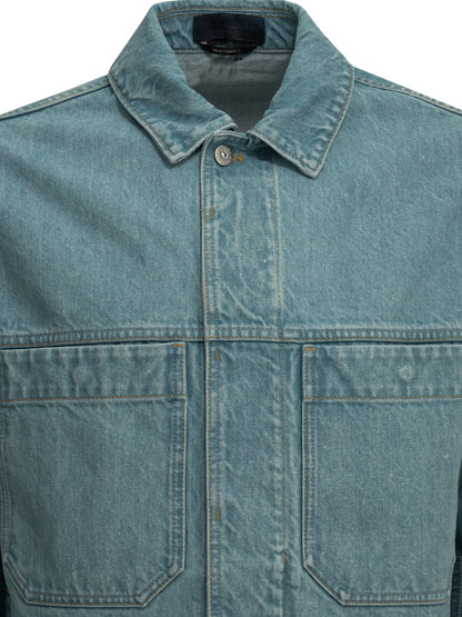 Stone Island "Light Bull" Denim Jacket - Light Blue