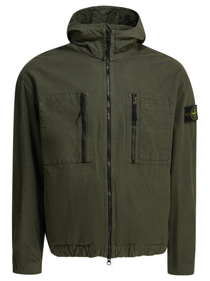 Stone Island "Cotton Ripstop" Overshirt Jacket - Green