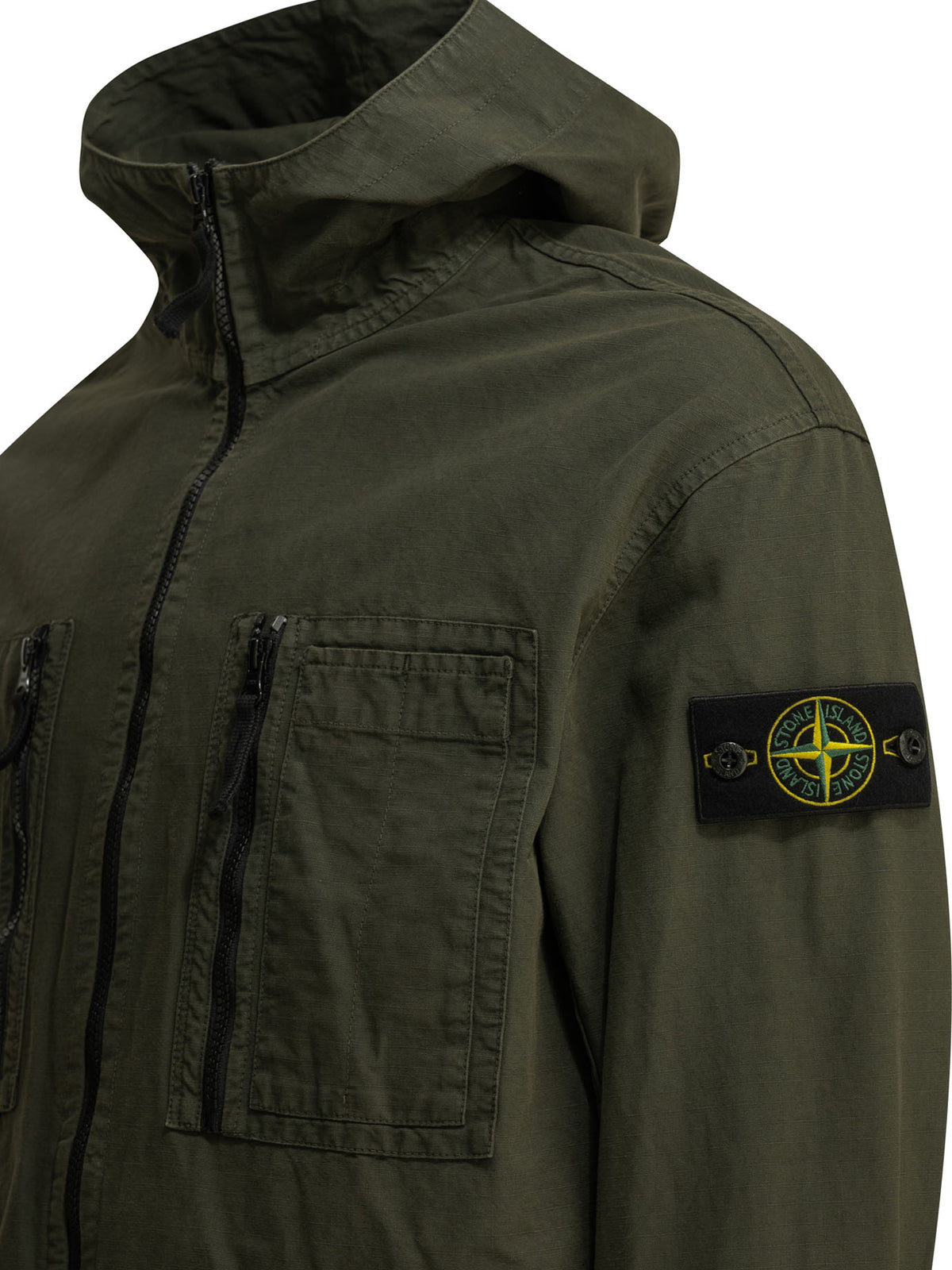 Stone Island "Cotton Ripstop" Overshirt Jacket - Green