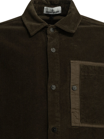 Stone Island "Corduroy 800" Overshirt Jacket - Brown