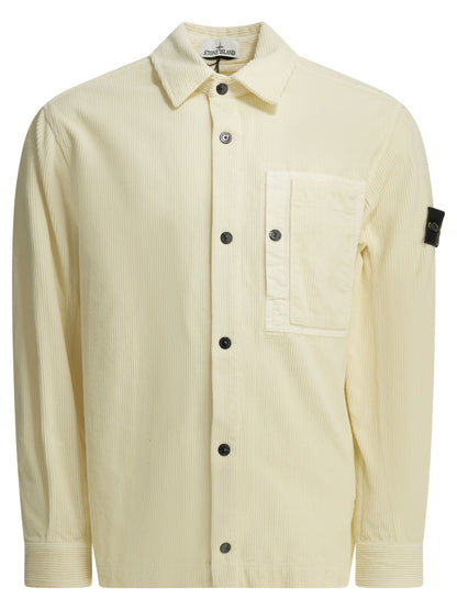 Stone Island "Corduroy 800" Overshirt Jacket - White