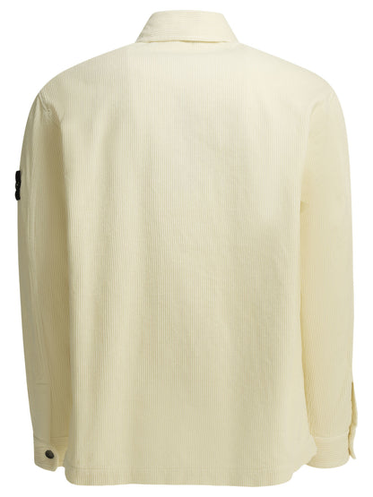 Stone Island "Corduroy 800" Overshirt Jacket - White