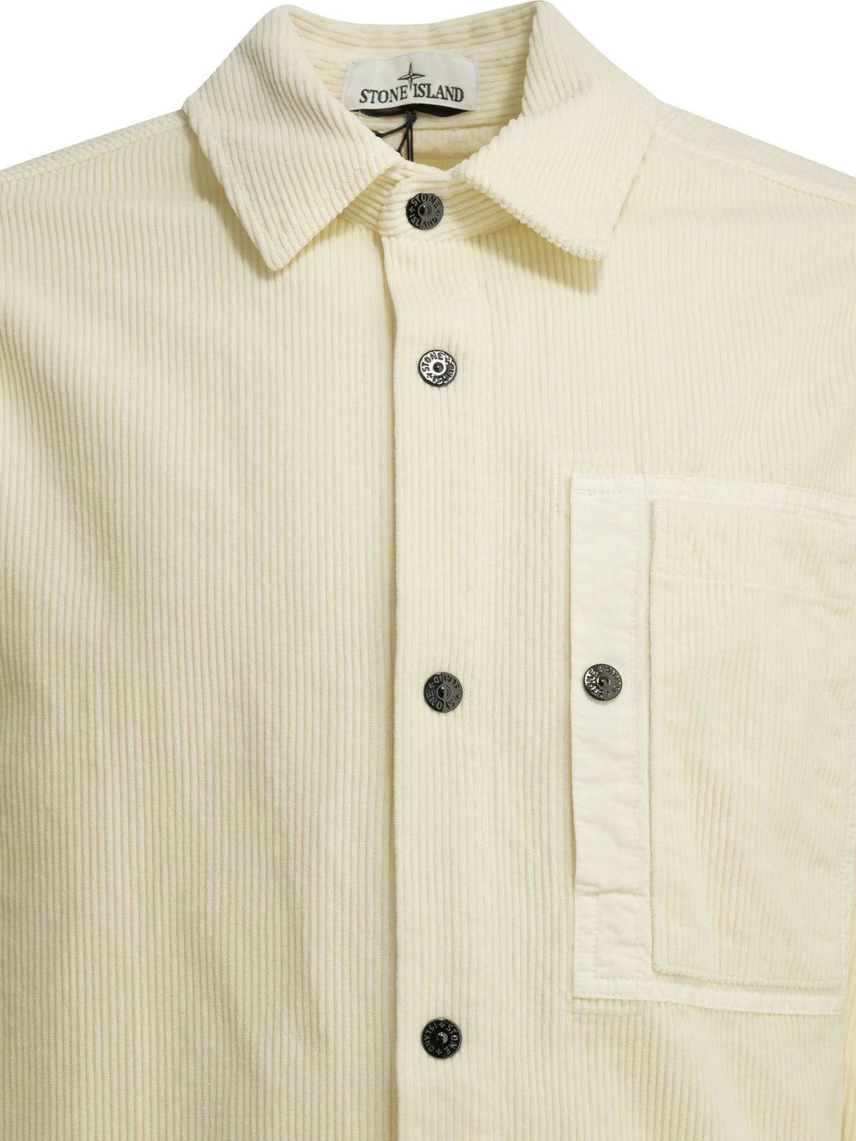 Stone Island "Corduroy 800" Overshirt Jacket - White
