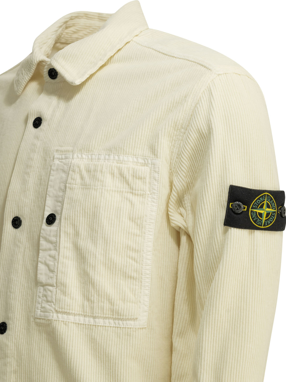 Stone Island "Corduroy 800" Overshirt Jacket - White