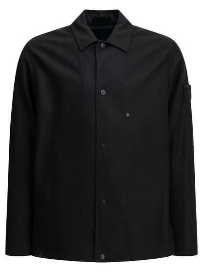 Stone Island Wool blend overshirt jacket - Blue