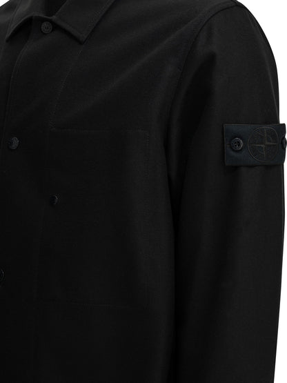 Stone Island Wool blend overshirt jacket - Blue