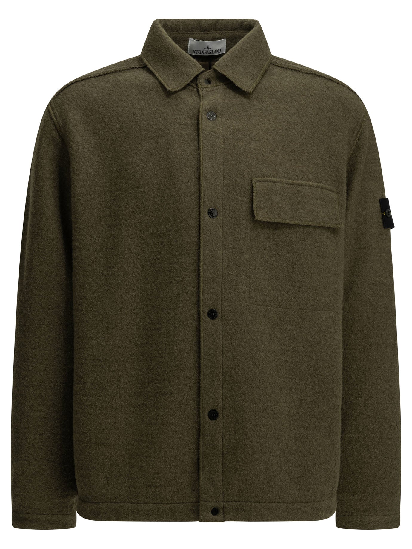 Stone Island "Micro Bouclé" Overshirt Jacket - Green