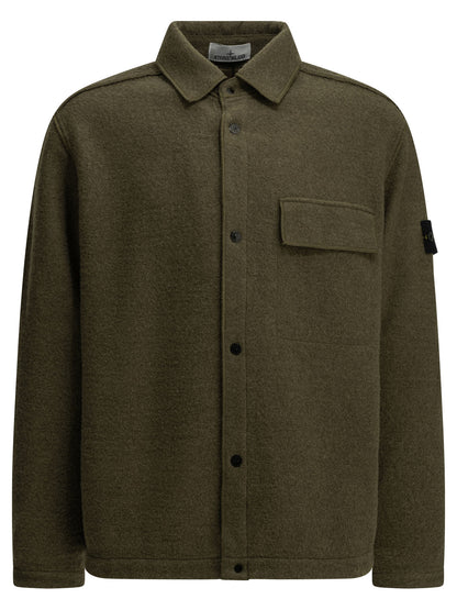 Stone Island "Micro Bouclé" Overshirt Jacket - Green