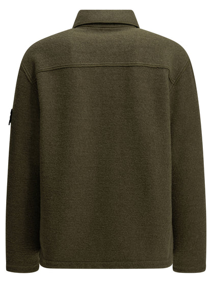 Stone Island "Micro Bouclé" Overshirt Jacket - Green
