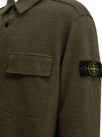 Stone Island "Micro Bouclé" Overshirt Jacket - Green