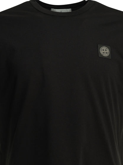 Stone Island Crewneck T-shirt with logo - Black
