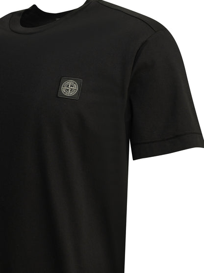 Stone Island Crewneck T-shirt with logo - Black
