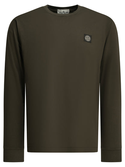 Stone Island Crewneck T-shirt with logo - Green