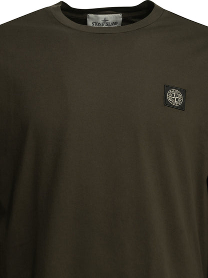 Stone Island Crewneck T-shirt with logo - Green