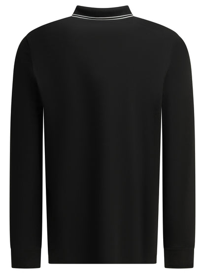 Stone Island Button-down polo shirt with logo - Black